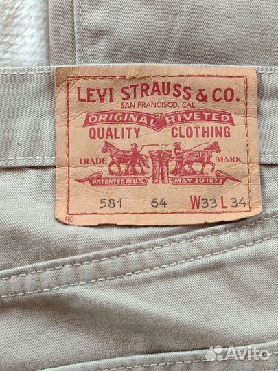 Джинсы летние мужские Levi's 581 W 33 L 34