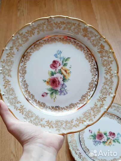 Тарелки Богемия Роза фарфор Чехия