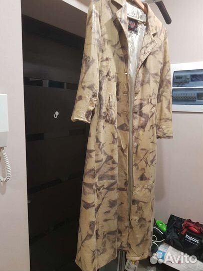 Кожаный плащ женский 42 44