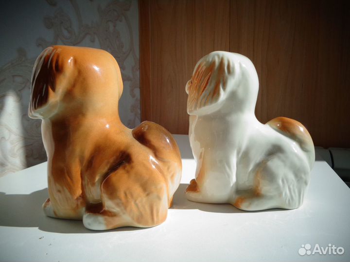 Фарфоровая статуэтка пекинес лфз