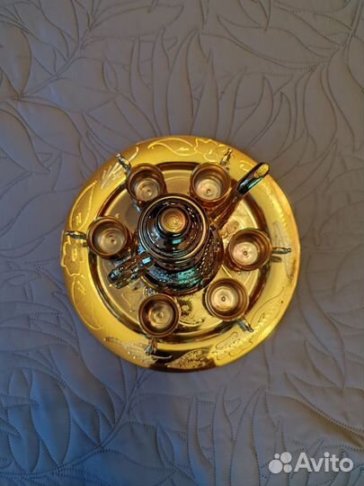 Кофейный набор, металл, позолота