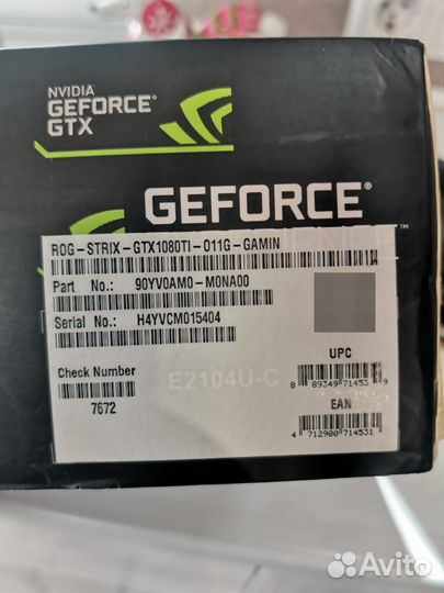 Видеокарта GTX 1080 ti 11 gb asus rog strix OC