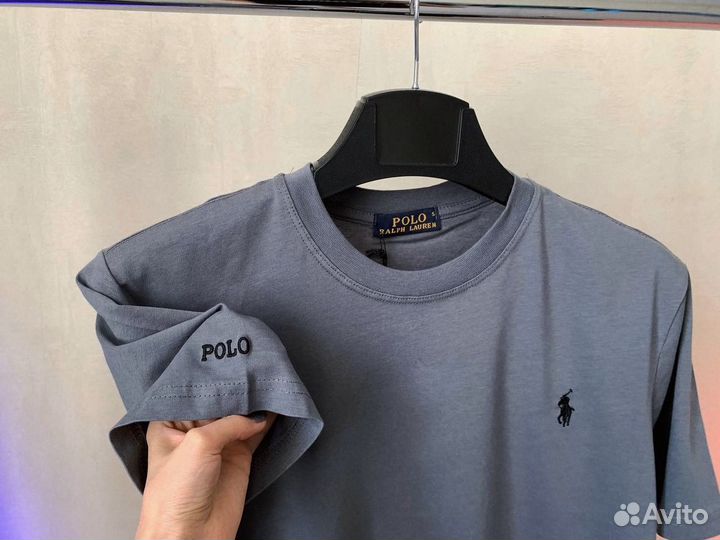 Футболка polo ralph lauren серая