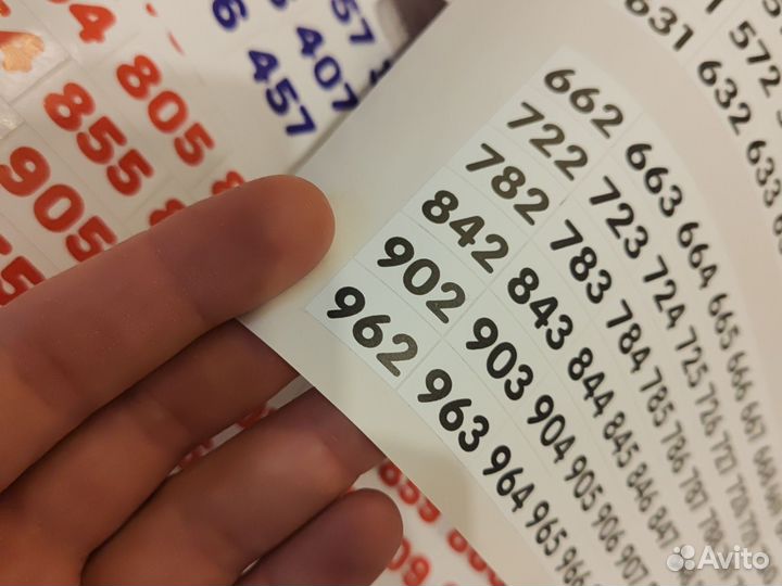 Наклейки с вырезанными цифрами