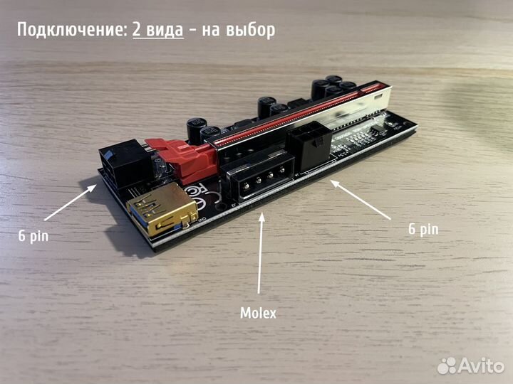 Райзер pci-e 009C+ plus (60 см)