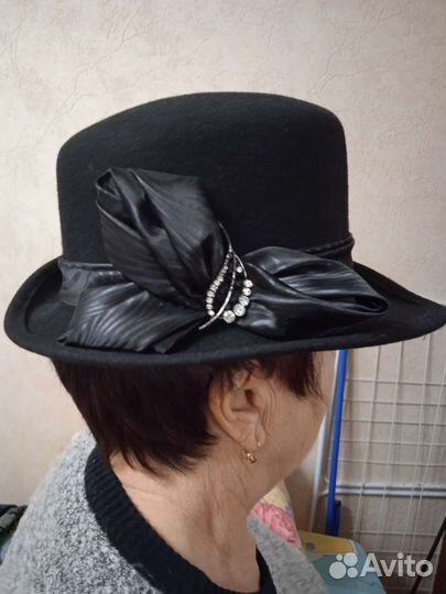 Шляпа фетровая женская черная