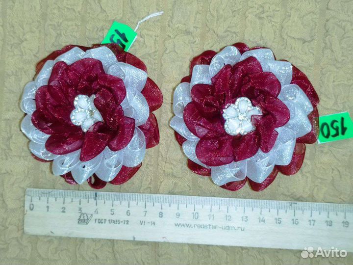 Бордовые школьные банты