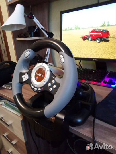 Игровой руль с педалями для пк