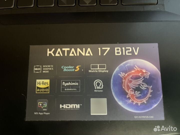 MSI Katana b12v игровой ноутбук