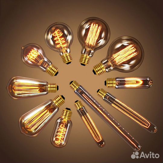 Ретро лампы накаливания Эдисона G125 G90 G80