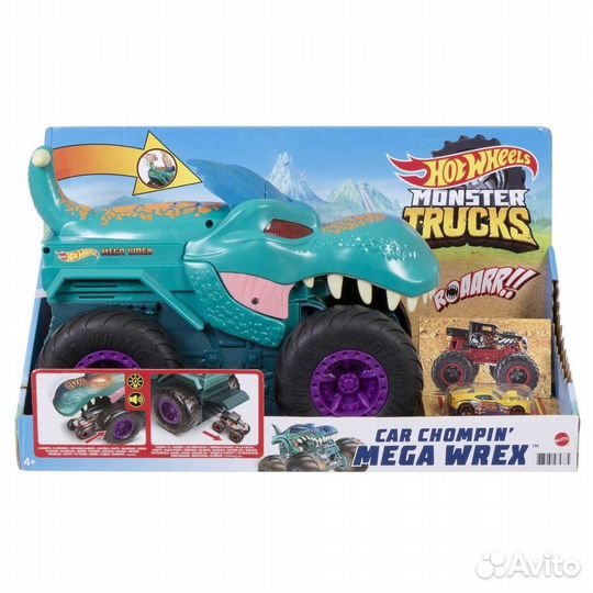 Игровой набор Hot Wheels Монстр-трак Голодный Мега