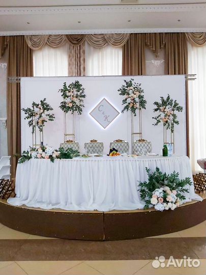 Свадебное оформление. Фотозона, украшение зала