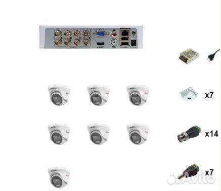 Комплект видеонаблюдения HiWatch 7 камер с техноло