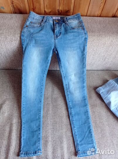 Джинсовые вещи пакетом для девочки рост 134