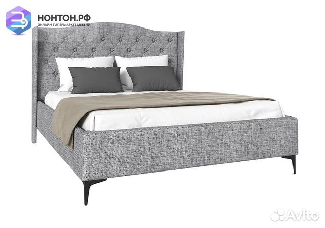 Кровать Флоренция рогожка серая