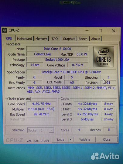 Процессор intel core i3 10100f