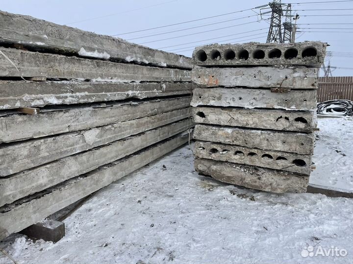 Плита Перекрытия.(Пустотная) Новая, Б/У) в наличии