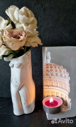 Статуэтка декор для дома свеча ботаническая