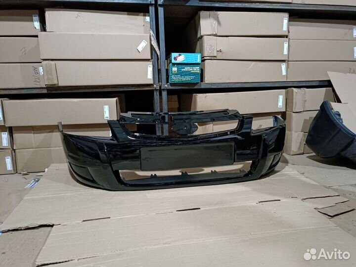 Приора 2 передний бампер черный Черная Пантера