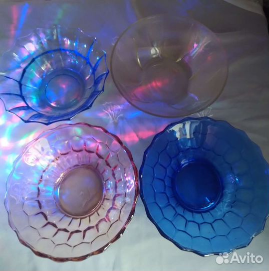 Вазы из цветного стекла СССР