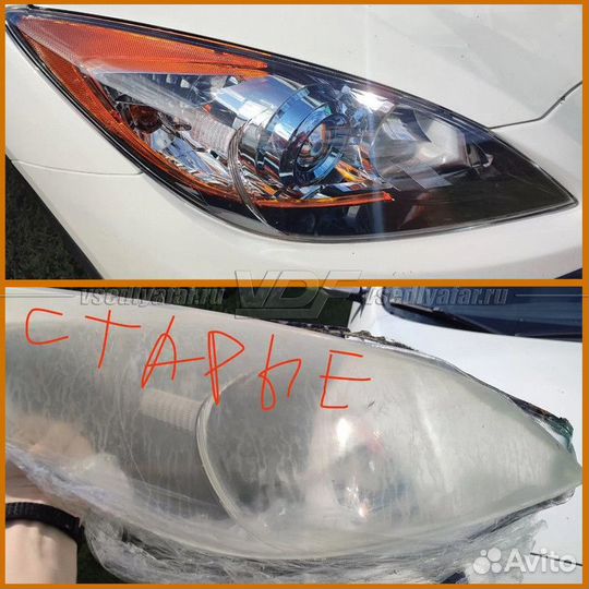 Стекло для фары Mazda 3 BL (2009-2013) Левое Тип 2