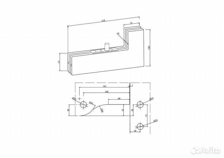 Угловая ответная часть для маятниковой петли