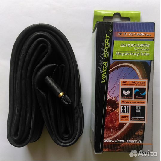 Вело камера 14*1.75/1.95 авто-ниппель Vinca Sport