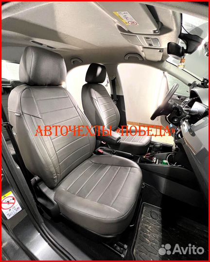 Чехлы Volkswagen Polo 2 из экокожи чёрные Классика