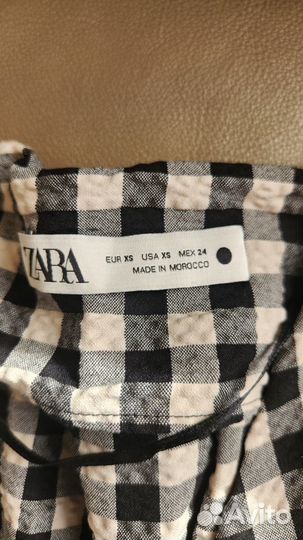 Рубашка в клетку Zara, новая, XS