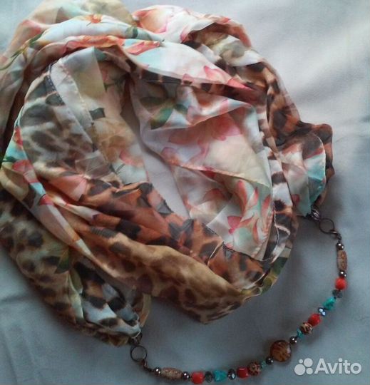 Бусы-колье из шарфа