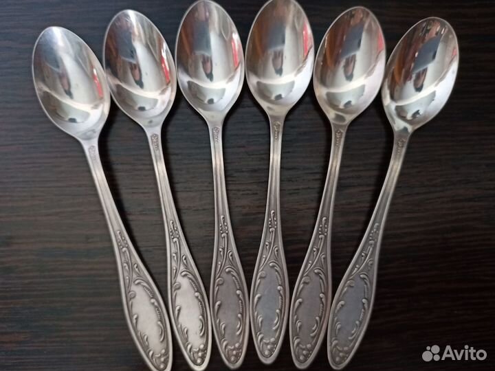 Набор мельхиоровых чайных ложек, СССР