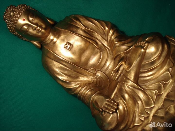 Золотой Будда Тибет Большая Бронза Антикварный 28