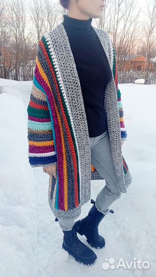 Кардиган бохо вязаный