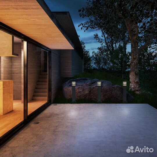 Столб уличный современный 1 лампа