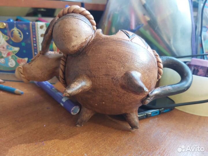 Глининая солонка салфетница ослик