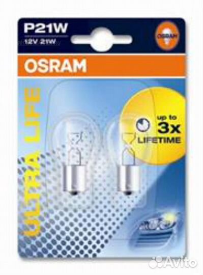 Osram 7506ULT-02B Комплект ламп P21W 12V 21W BA15s