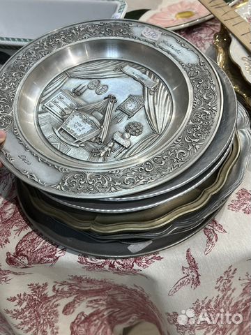 Настенные декоративные тарелки, Олово.Винтаж