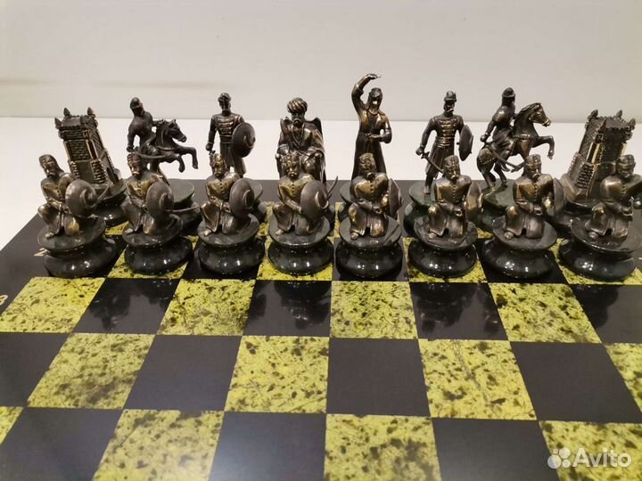 Шахматы Турецко-европейская война из бронзы новые
