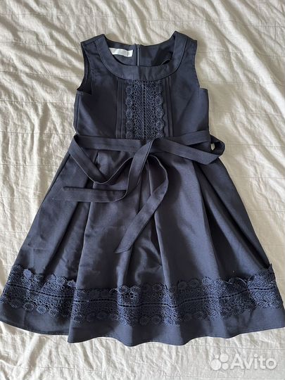 Платье детское школьное синее 128