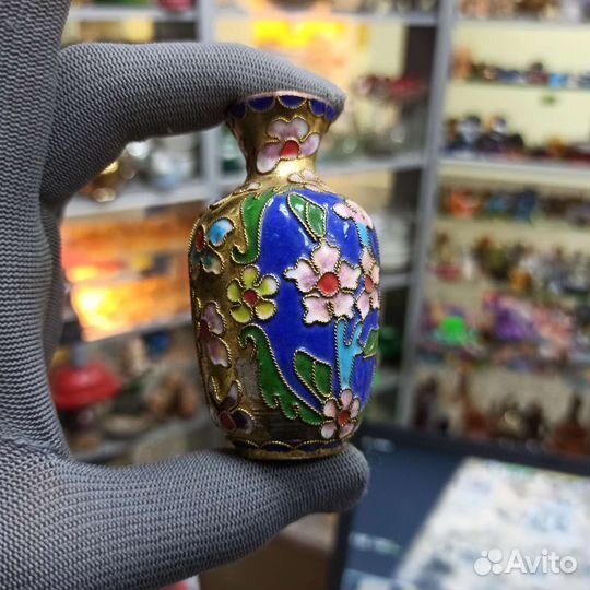 Винтажная Мини Ваза Клуазоне Старый Китай Ретро