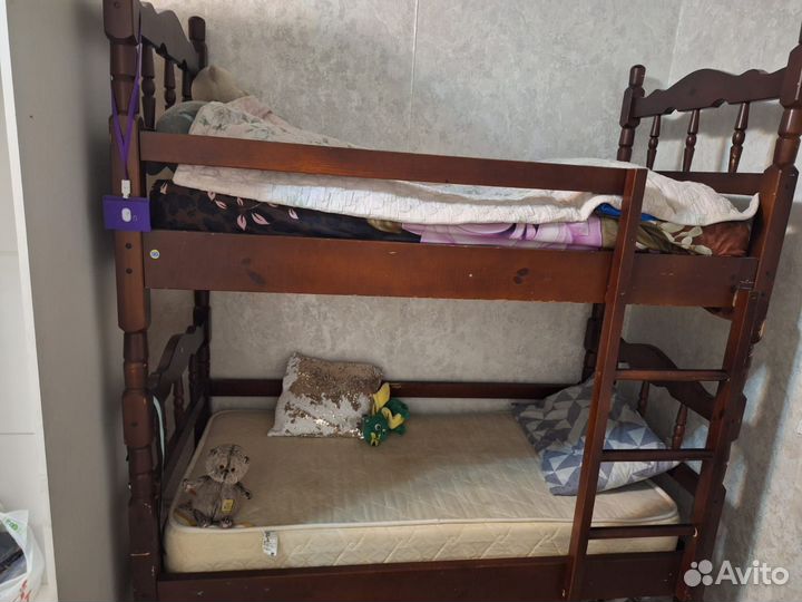 Двухъярусная кровать бу без матрасов