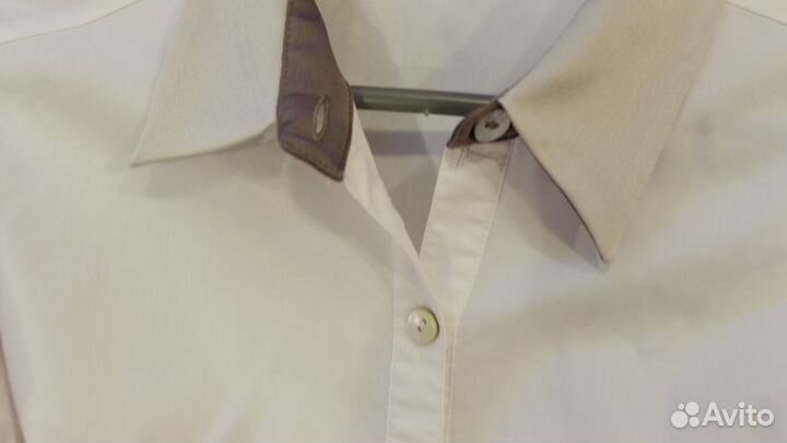 Белая блузка Rabe, хлопок и шёлк, 46р. полный