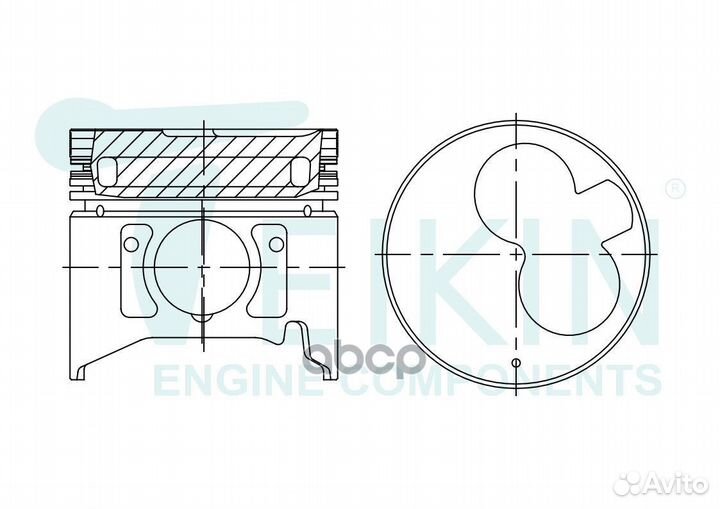 Поршень двигателя teikin 39608AG STD (4шт/упак)