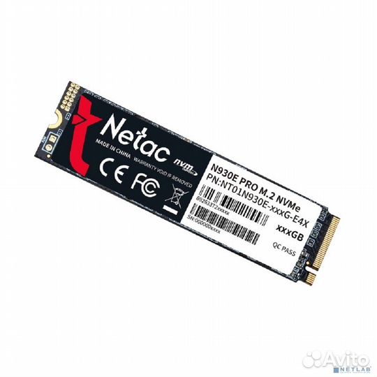 Накопитель SSD Netac PCI-E 3.0 512Gb NT01N930E-512G-E4X N930E Pro M.2 2280