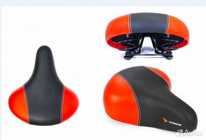 Седло trix комфорт 245x210 мм, пружинное, черно-красное (25)