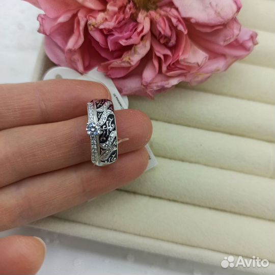 Кольцо серебро эмаль 20 р-р