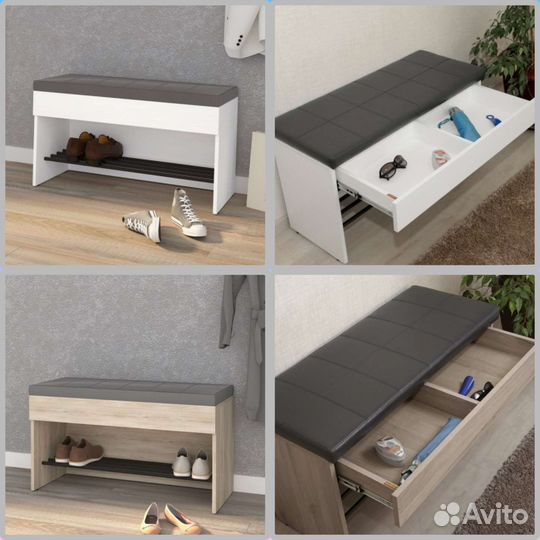 Новая обувница, банкетка с выдвижным ящиком