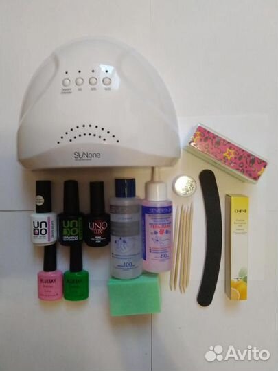 Набор для маникюра с проф лампой и расходниками