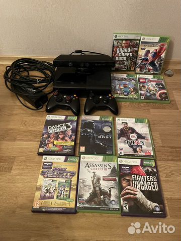 Xbox 360 e+kinect+игры