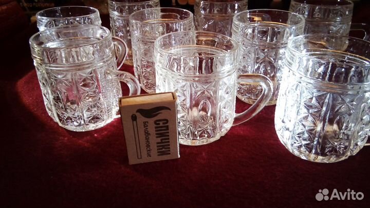 Хрустальные кружки 9 штук